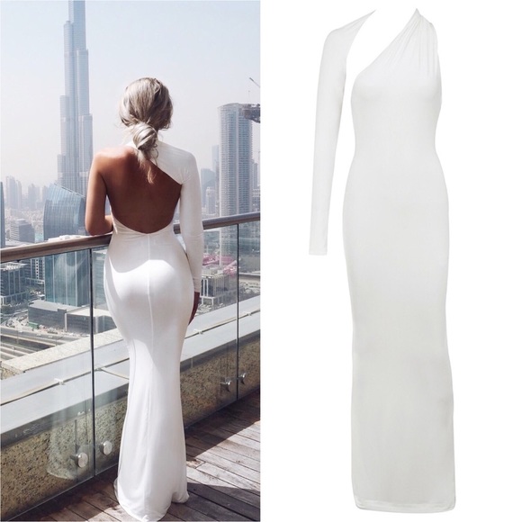 House of CB Merveille White Wrap Sleeve Maxi Dress - Picture 5 of 8